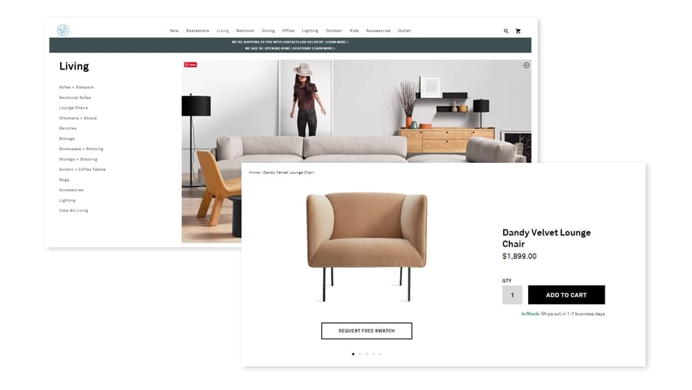 أهم 8 نصائح قبل تصميم موقع الأثاث و3 نماذج ناجحة 3 تصميم موقع الأثاث لموقع بلو دوت